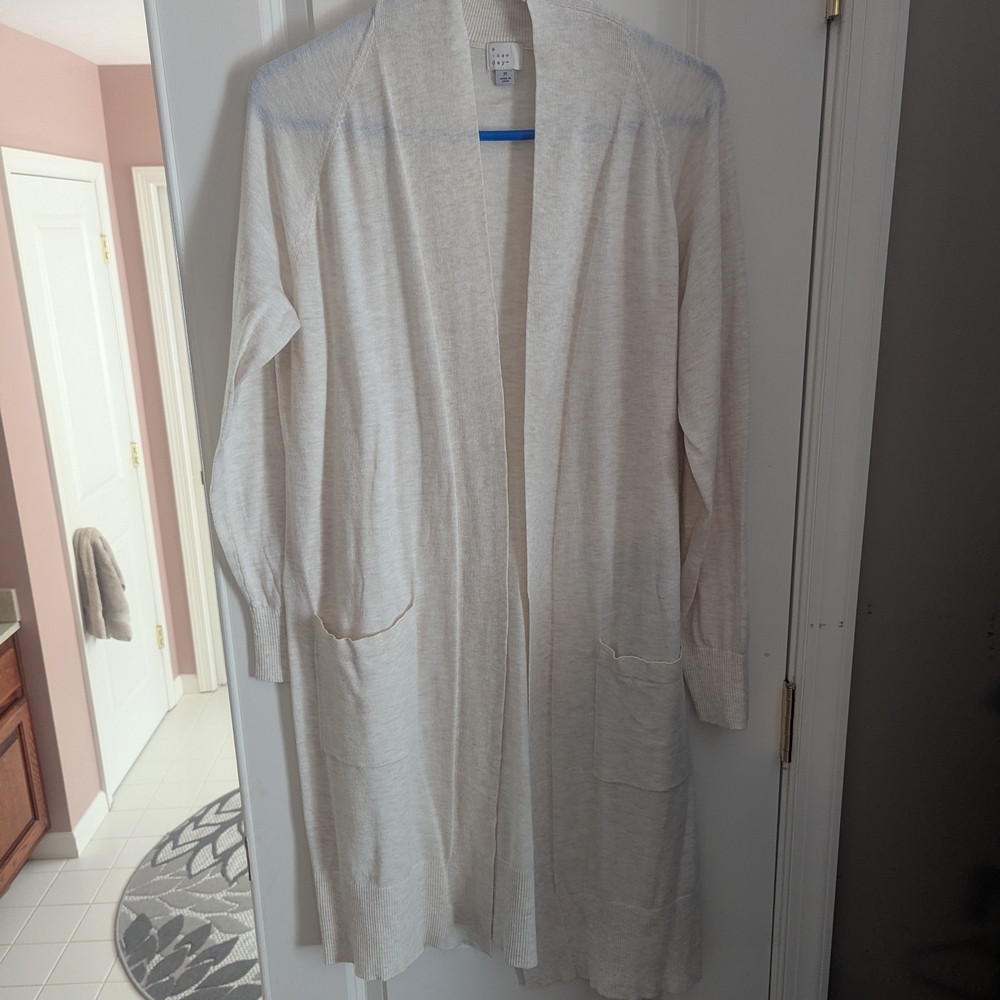a new day Women's Long Light Beige Cardigan